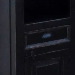 Wohnen Badezimmer Hochschrank Sentiments in Schwarz Mangobaum