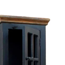 Wohnen Badezimmer Hochschrank Sentiments in Schwarz Mangobaum