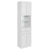 Wohnen Badezimmer Hochschrank 4-türig & 2 Fächer - Skiranov
