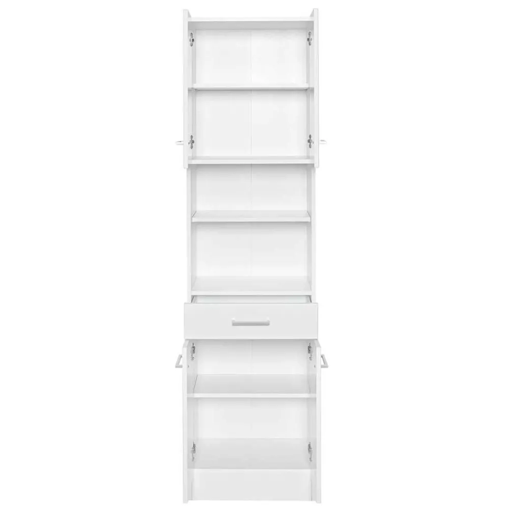 Wohnen Badezimmer Hochschrank 4-türig & 2 Fächer - Skiranov