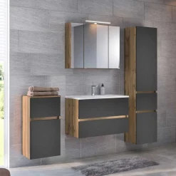 Wohnen Badezimmer Komplett*Badezimmer Kombination als Möbelset - Athrin (vierteilig)