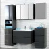 Wohnen Badezimmer Komplett*Badezimmer Kombination Blaxin mit 3D Spiegelschrank (vierteilig)