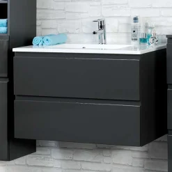 Wohnen Badezimmer Komplett*Badezimmer Kombination Blaxin mit 3D Spiegelschrank (vierteilig)