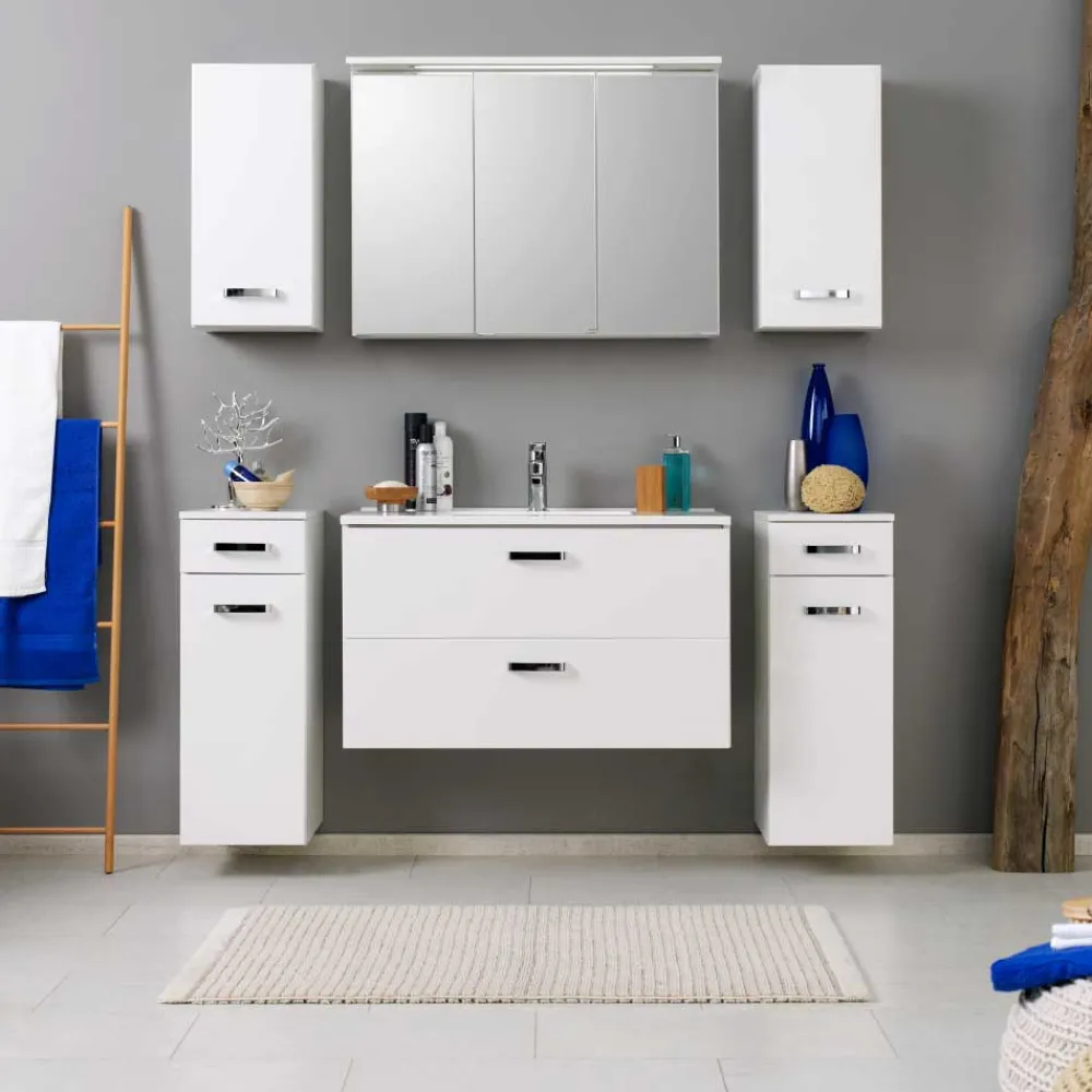 Wohnen Badezimmer Kombination Sagunis in Weiß (sechsteilig)