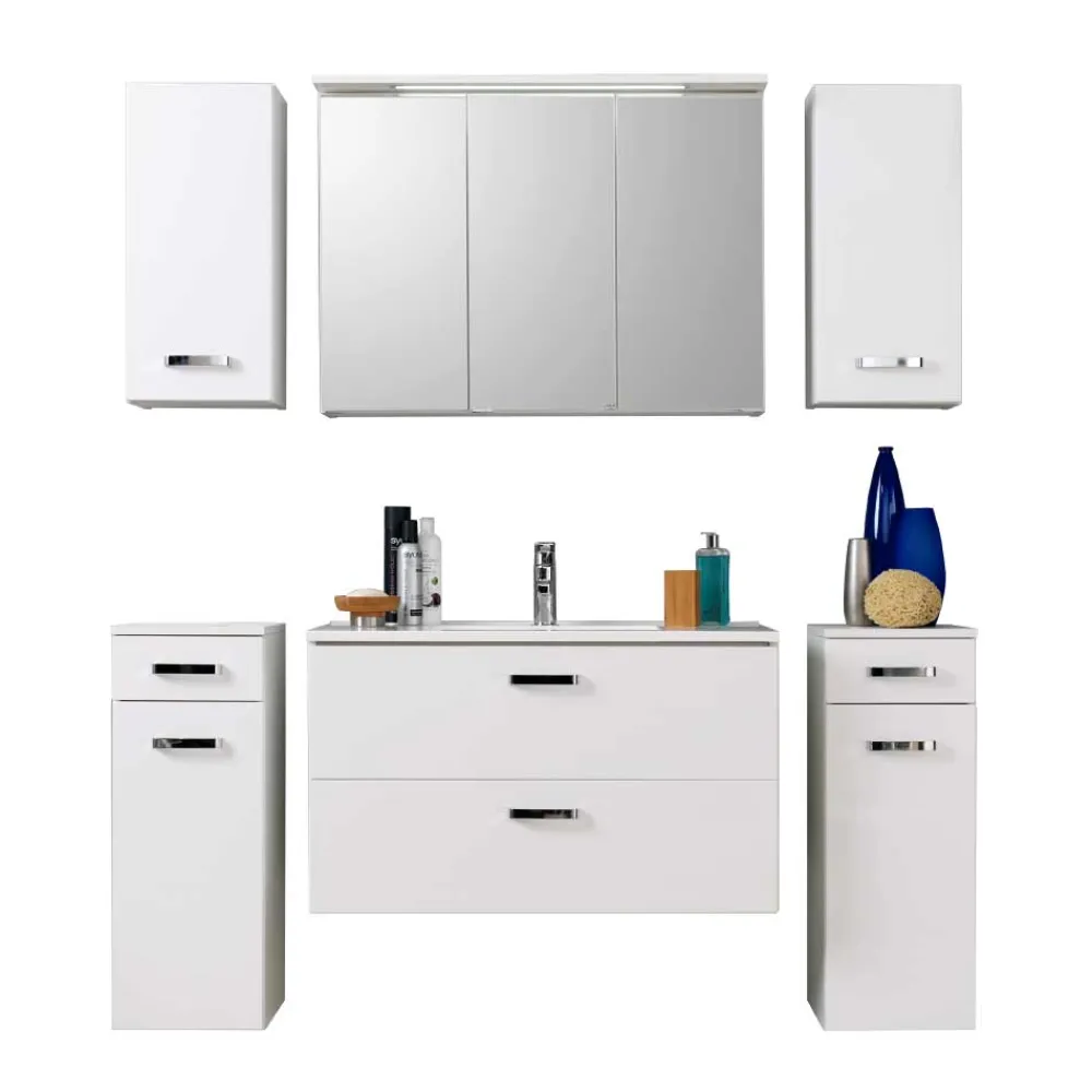 Wohnen Badezimmer Kombination Sagunis in Weiß (sechsteilig)
