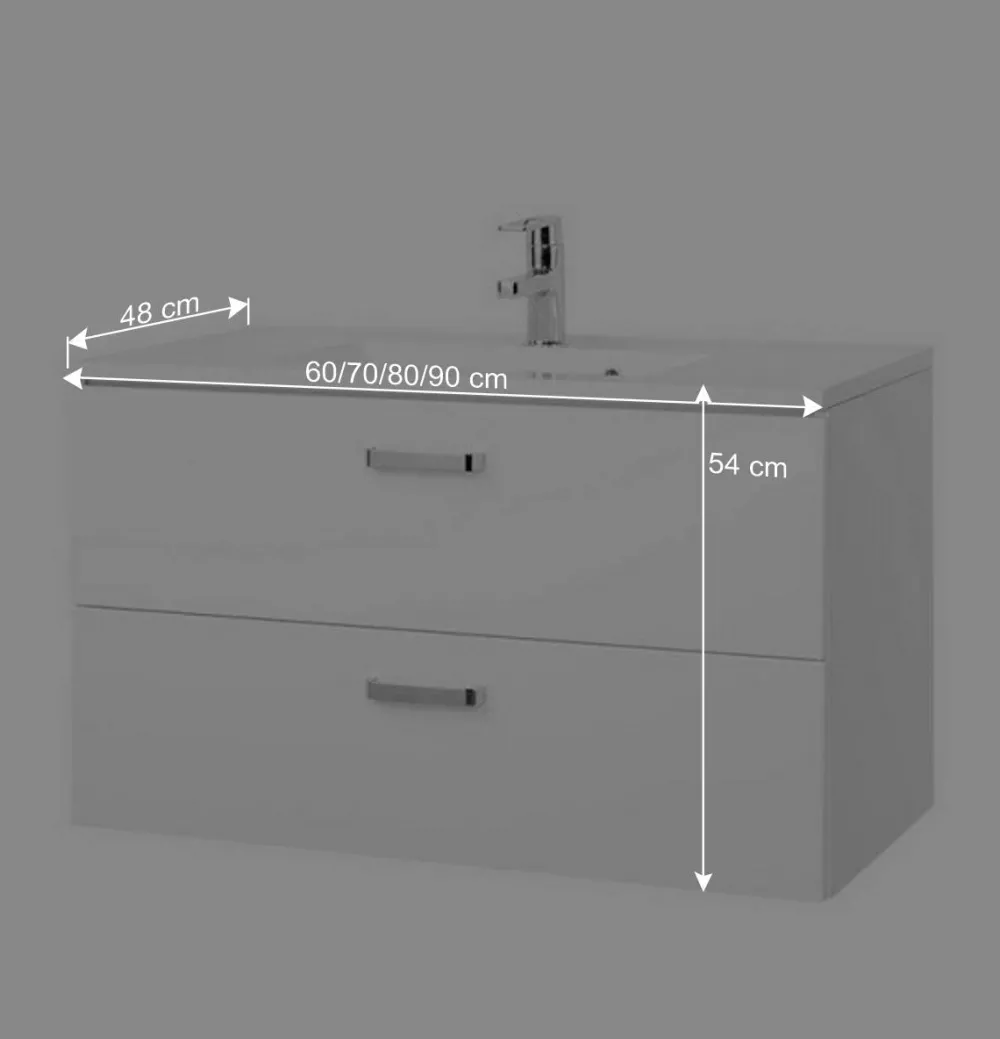 Wohnen Badezimmer Kombination Sagunis in Weiß (sechsteilig)
