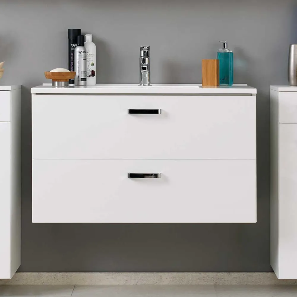 Wohnen Badezimmer Kombination Sagunis in Weiß (sechsteilig)