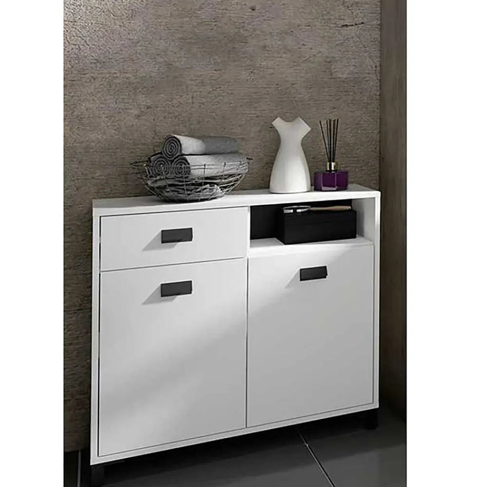 Wohnen Badezimmer Kommode in Weiß mit Schwarz - Envaton