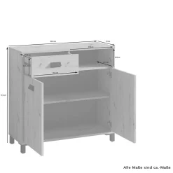 Wohnen Badezimmer Kommode in Weiß mit Schwarz - Envaton