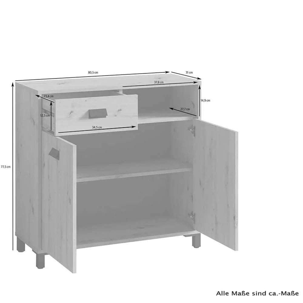 Wohnen Badezimmer Kommode in Weiß mit Schwarz - Envaton