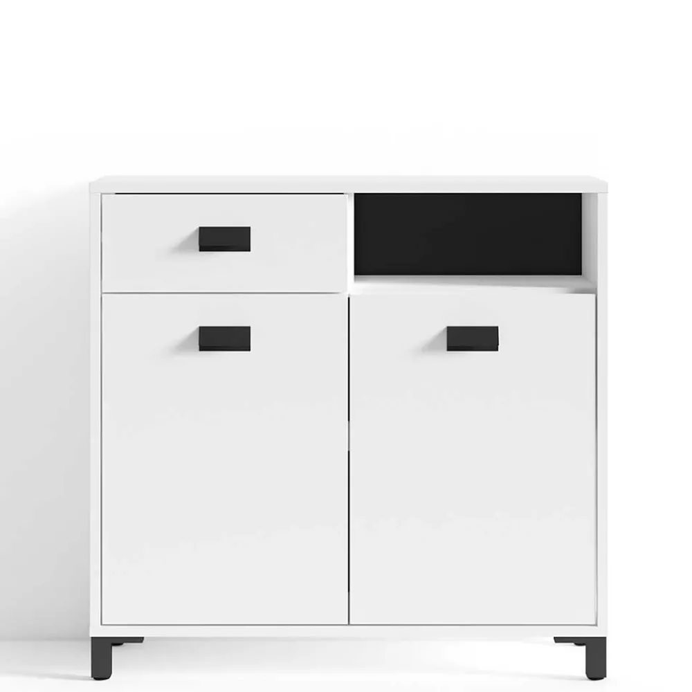 Wohnen Badezimmer Kommode in Weiß mit Schwarz - Envaton