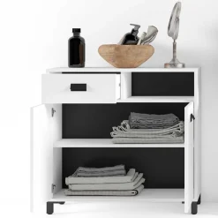 Wohnen Badezimmer Kommode in Weiß mit Schwarz - Envaton