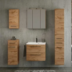 Wohnen Glasmöbel|Badezimmer Komplett*Badezimmer Möbel Einrichtung Set - Arazony (fünfteilig)