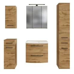 Wohnen Glasmöbel|Badezimmer Komplett*Badezimmer Möbel Einrichtung Set - Arazony (fünfteilig)