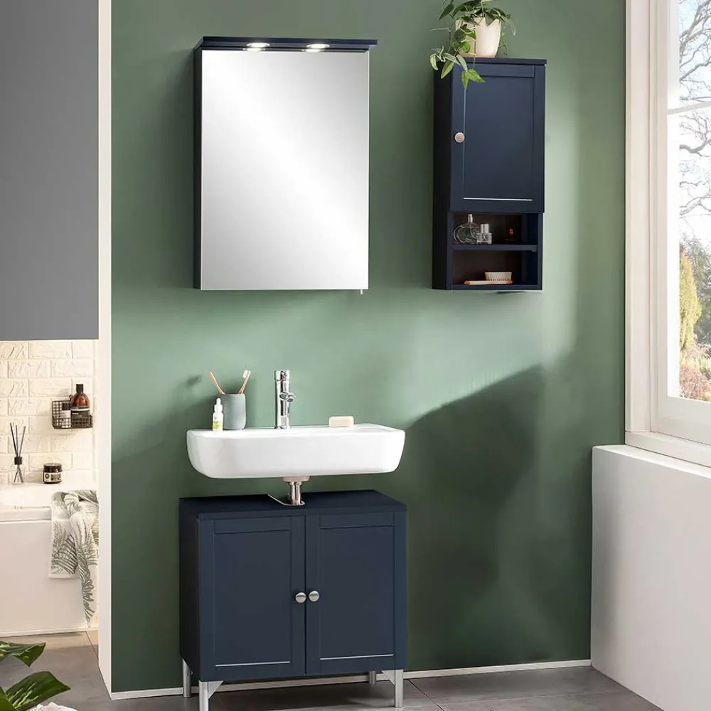Wohnen Badezimmer Möbelkombi in Dunkelblau - Canyon (dreiteilig)
