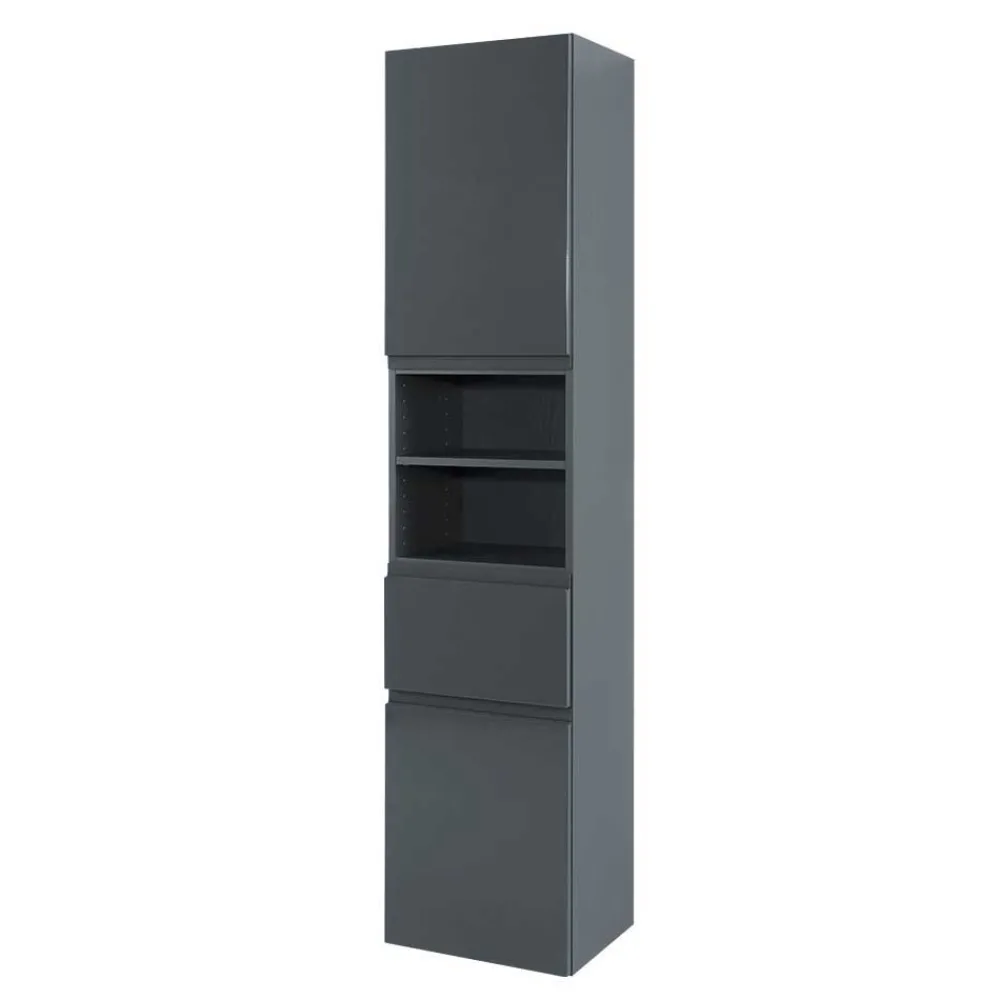 Wohnen Badezimmer Komplett*Badezimmer Möbelset Blaxin in Anthrazit Hochglanz (fünfteilig)