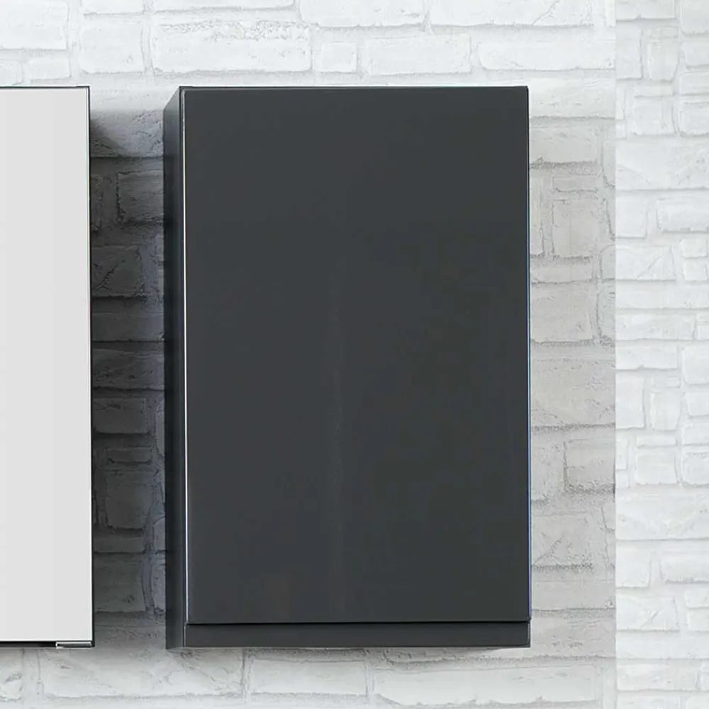 Wohnen Badezimmer Komplett*Badezimmer Möbelset Blaxin in Anthrazit Hochglanz (fünfteilig)