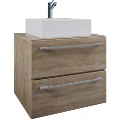 Wohnen Badezimmer Komplett*Badezimmer Möbelset in Holzoptik - Caleena (dreiteilig)