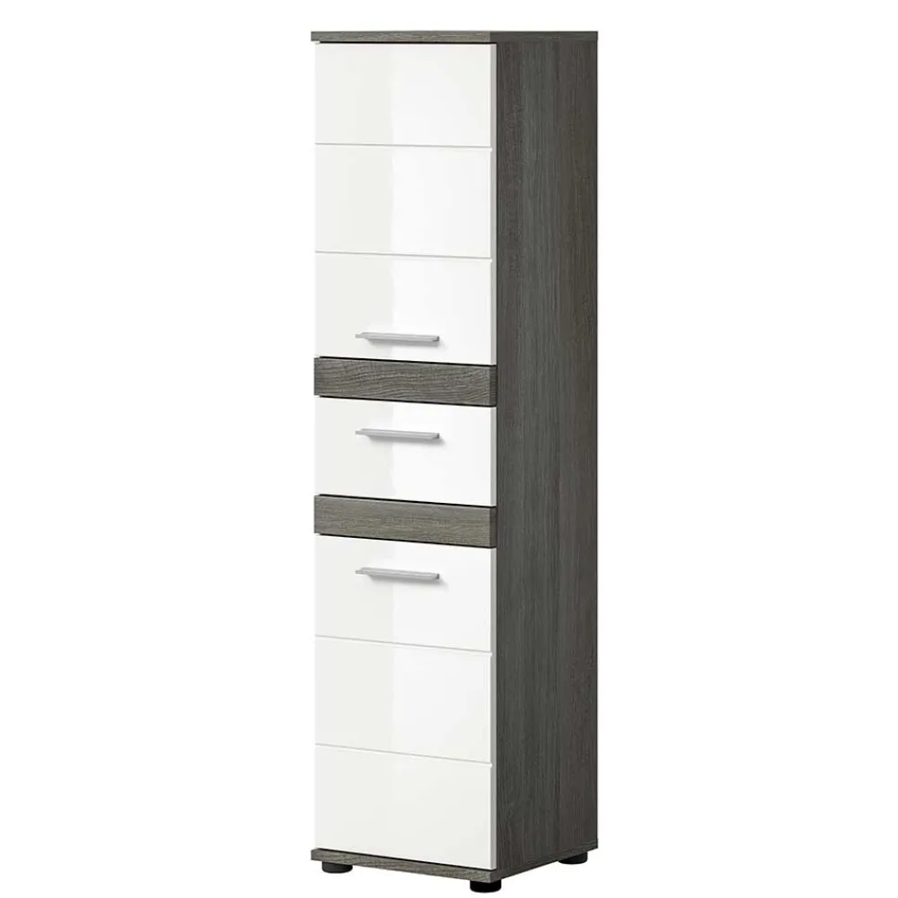 Wohnen Badezimmer Midischrank in Weiß Hochglanz - Chapan