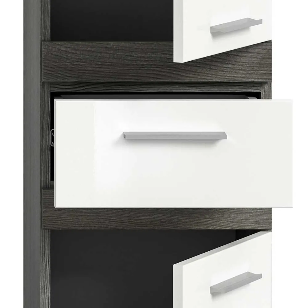 Wohnen Badezimmer Midischrank in Weiß Hochglanz - Chapan