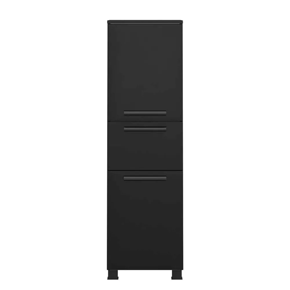 Wohnen Badezimmer Midischrank in Schwarz - Ostoro