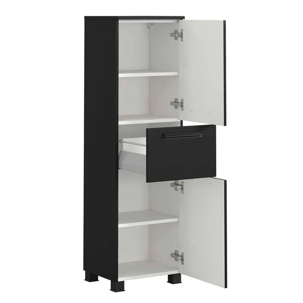 Wohnen Badezimmer Midischrank in Schwarz - Ostoro