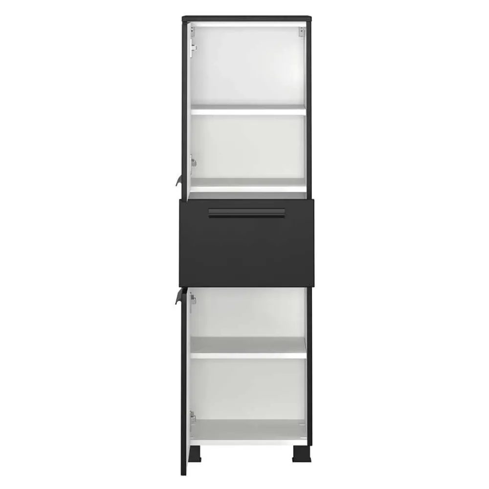 Wohnen Badezimmer Midischrank in Schwarz - Ostoro