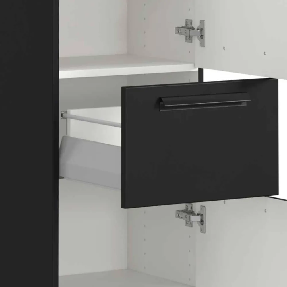 Wohnen Badezimmer Midischrank in Schwarz - Ostoro
