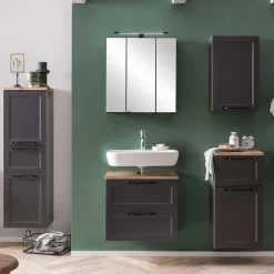 Wohnen Badezimmer Midischrank in Dunkelgrau - Novelya