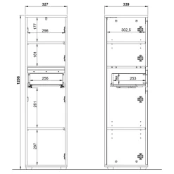 Wohnen Badschränke*Badezimmer Midischrank in Grau - Ancela