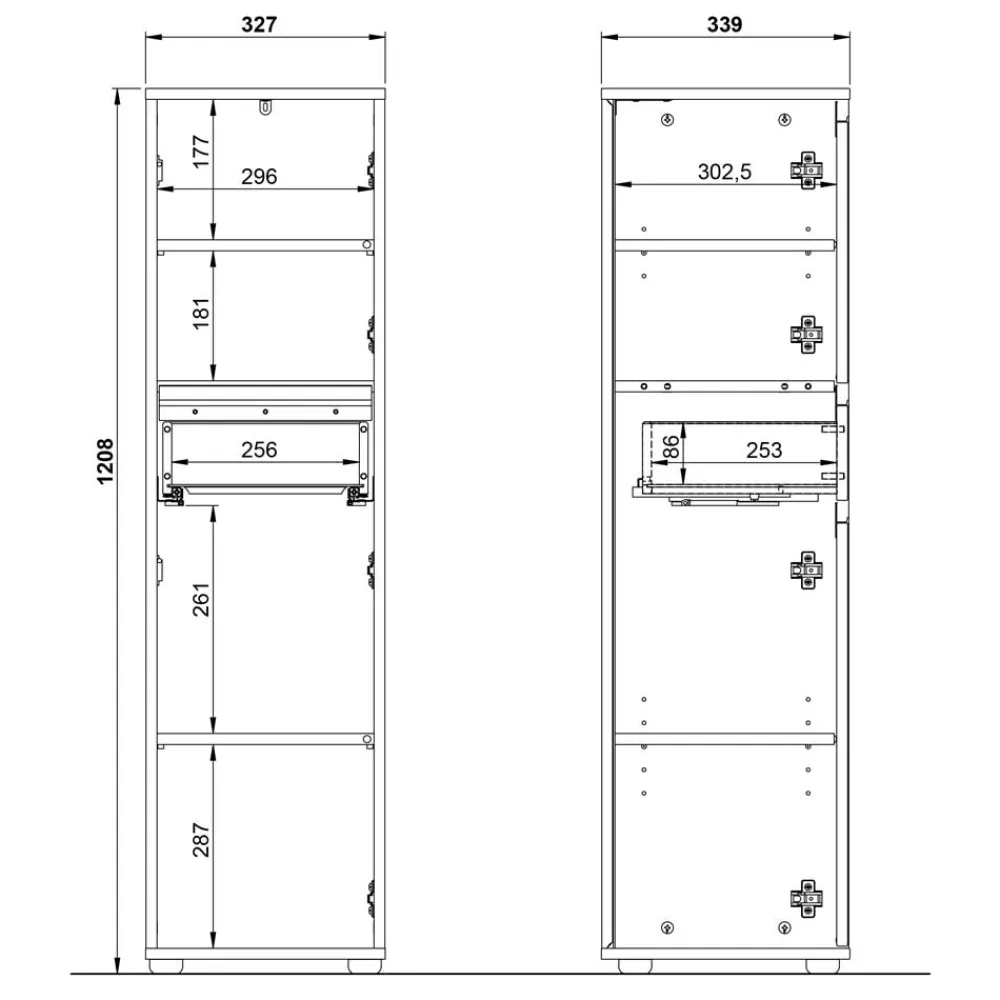 Wohnen Badschränke*Badezimmer Midischrank in Grau - Ancela