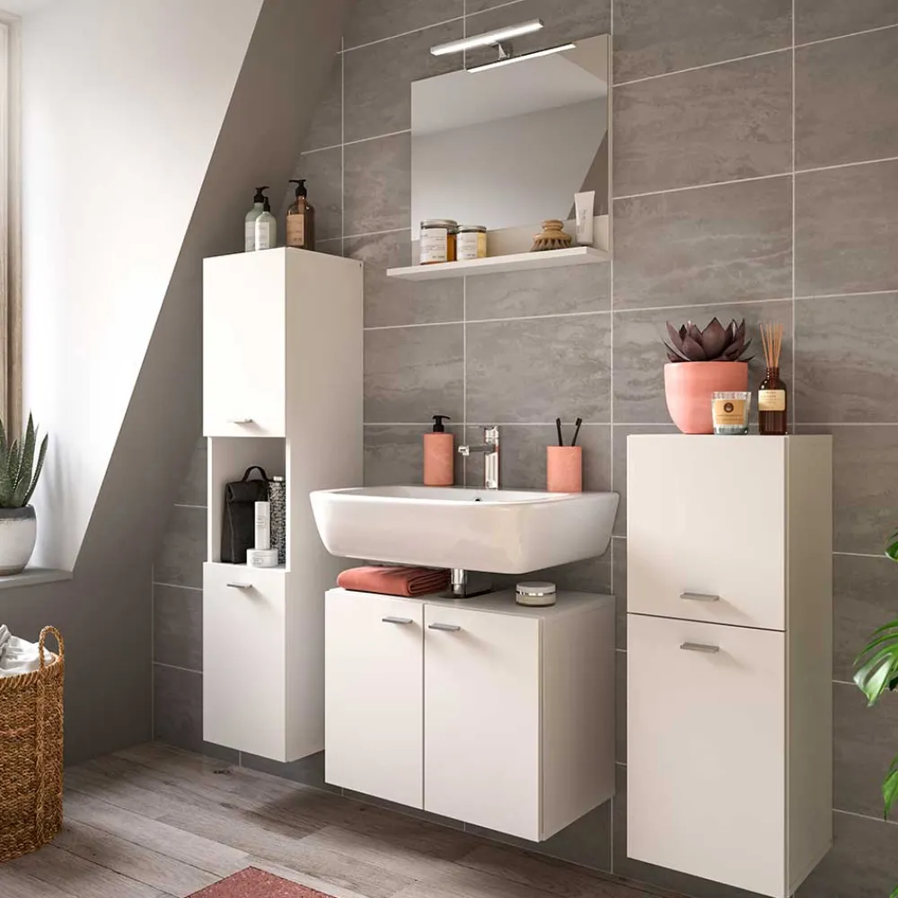 Wohnen Badezimmer Midischrank in Weiß - Harmone