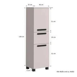 Wohnen Badezimmer Midischrank in Hellgrau - Adendras