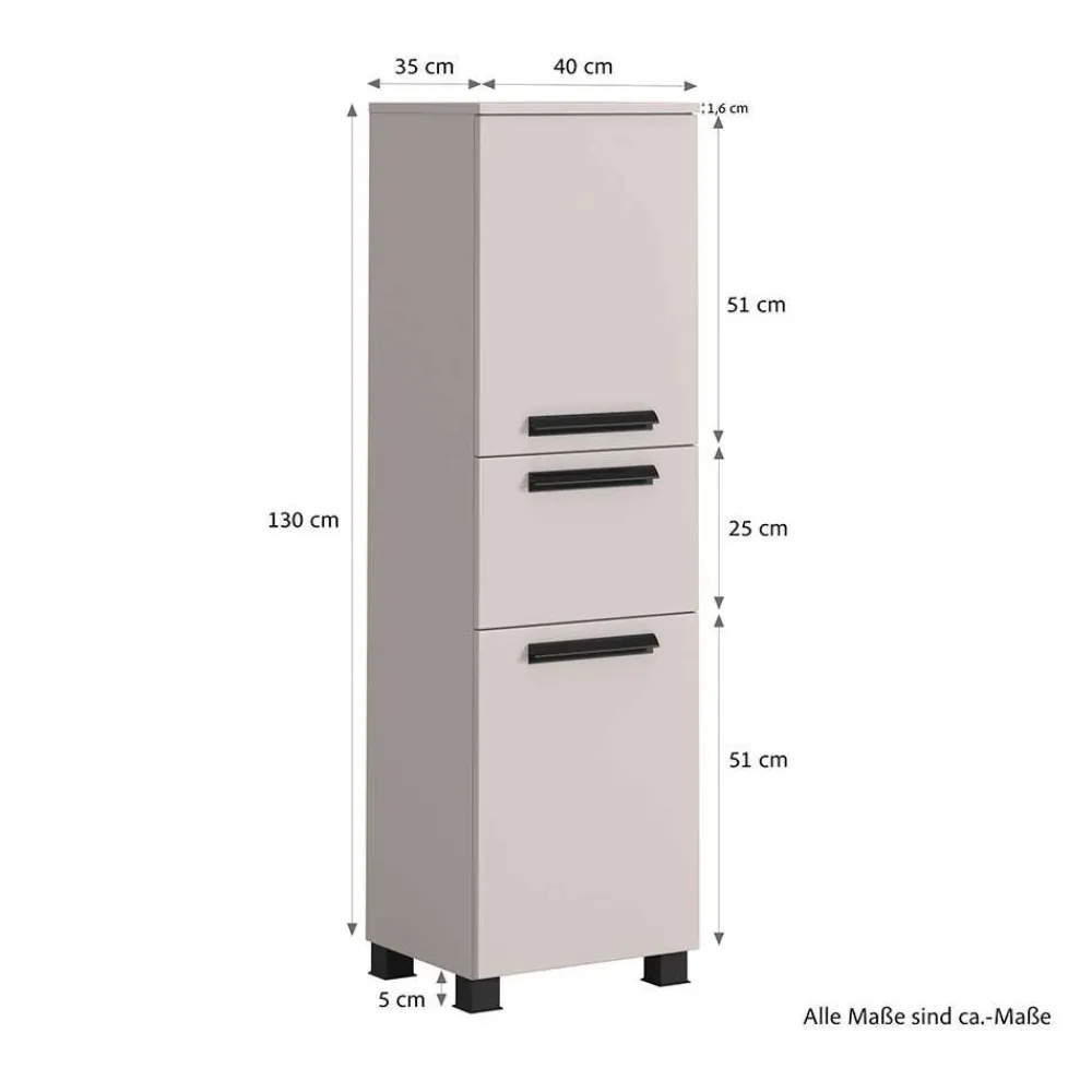 Wohnen Badezimmer Midischrank in Hellgrau - Adendras