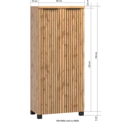 Wohnen Badschränke*Badezimmer Midischrank mit Doppeltür - Crystoga