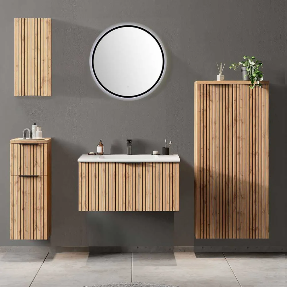 Wohnen Badschränke*Badezimmer Midischrank mit Doppeltür - Crystoga