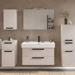 Wohnen Badezimmer Oberschrank in Hellgrau - Adendras