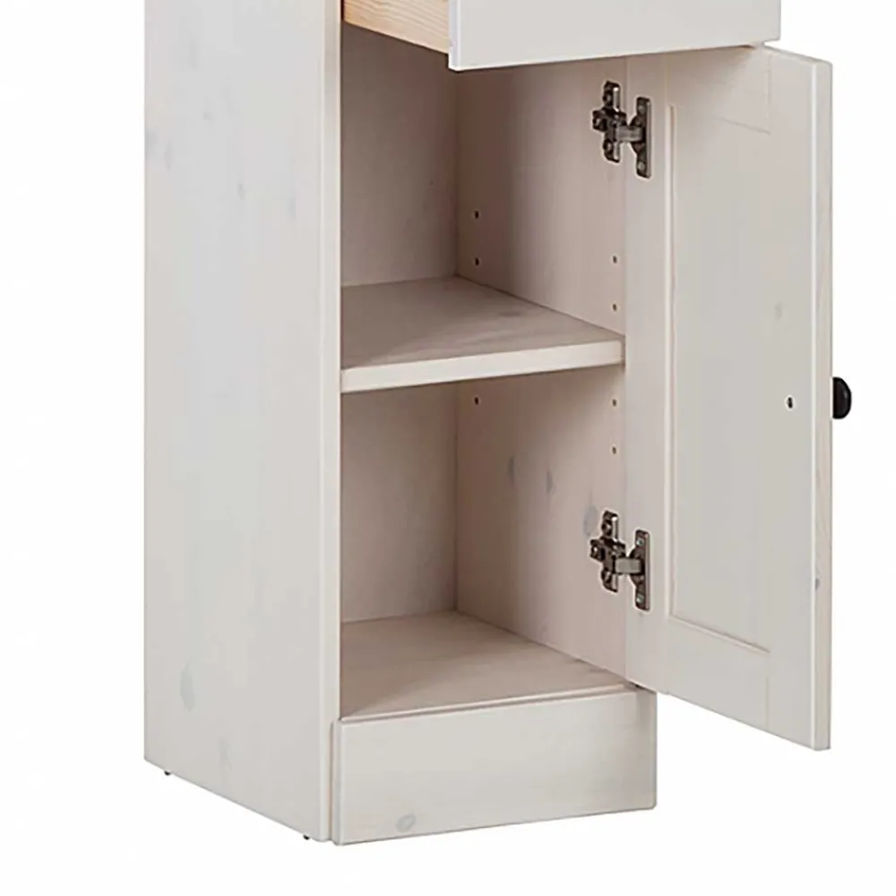 Wohnen Badschränke*Badezimmer Schrank in Weiß mit Dunkelbraun - Malka