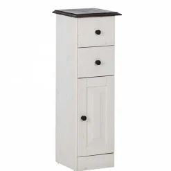 Wohnen Badschränke*Badezimmer Schrank in Weiß mit Dunkelbraun - Malka