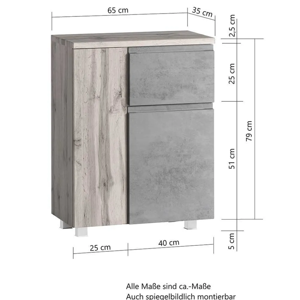 Wohnen Badezimmer Schrankset modern - Mia (dreiteilig)