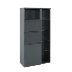 Wohnen Badezimmer Seitenschrank Blaxin in Anthrazit Hochglanz