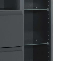 Wohnen Badezimmer Seitenschrank Blaxin in Anthrazit Hochglanz