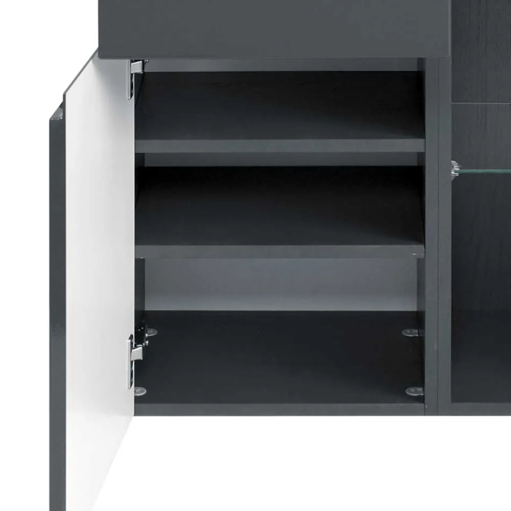 Wohnen Badezimmer Seitenschrank Blaxin in Anthrazit Hochglanz