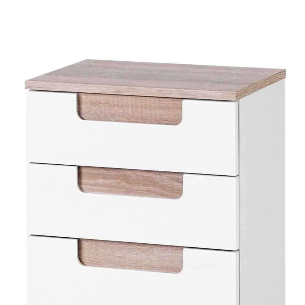 Wohnen Badschränke*Badezimmer Seitenschrank Tymos in Weiß Hochglanz