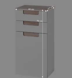 Wohnen Badschränke*Badezimmer Seitenschrank Tymos in Weiß Hochglanz