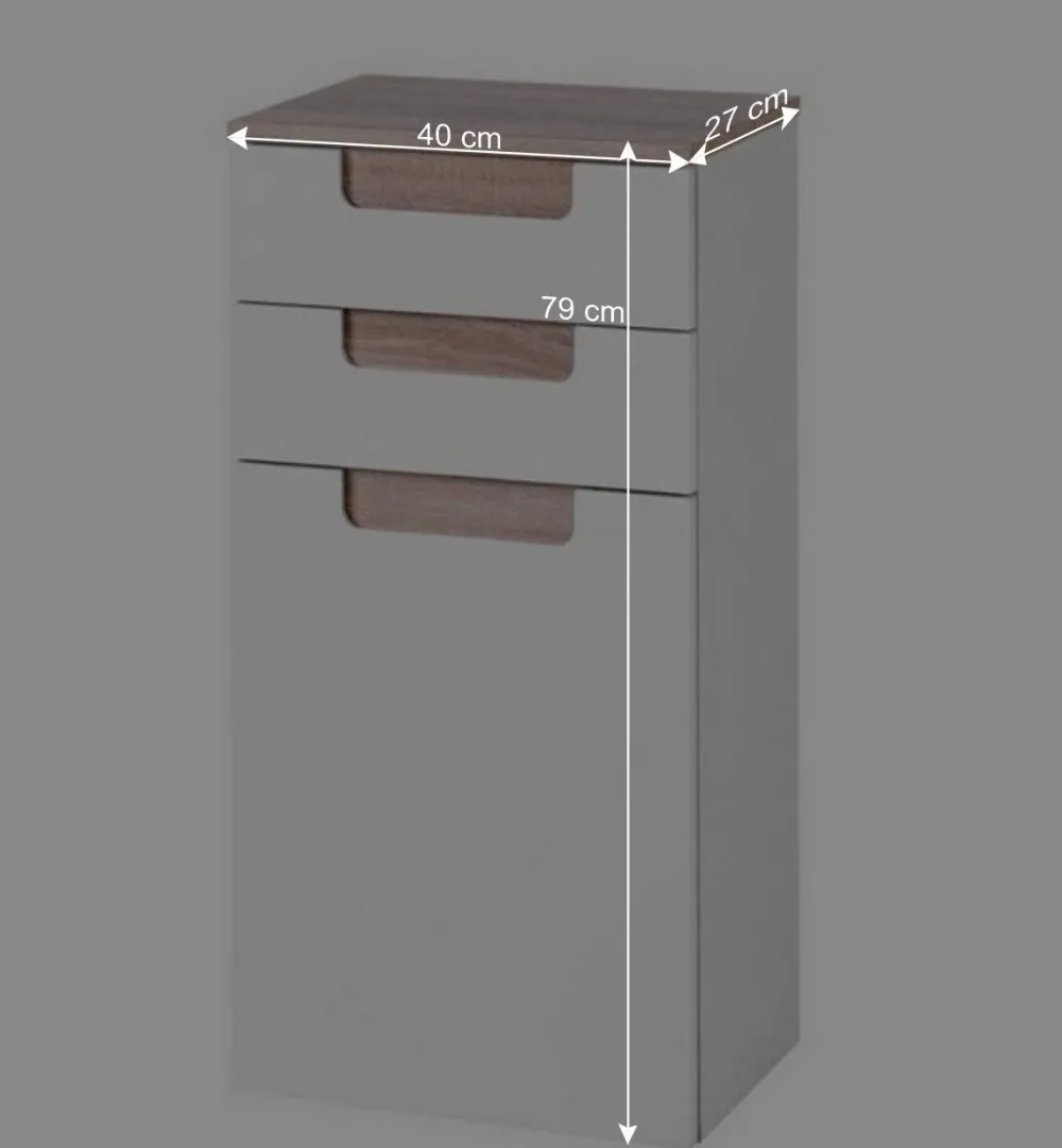 Wohnen Badschränke*Badezimmer Seitenschrank Tymos in Weiß Hochglanz