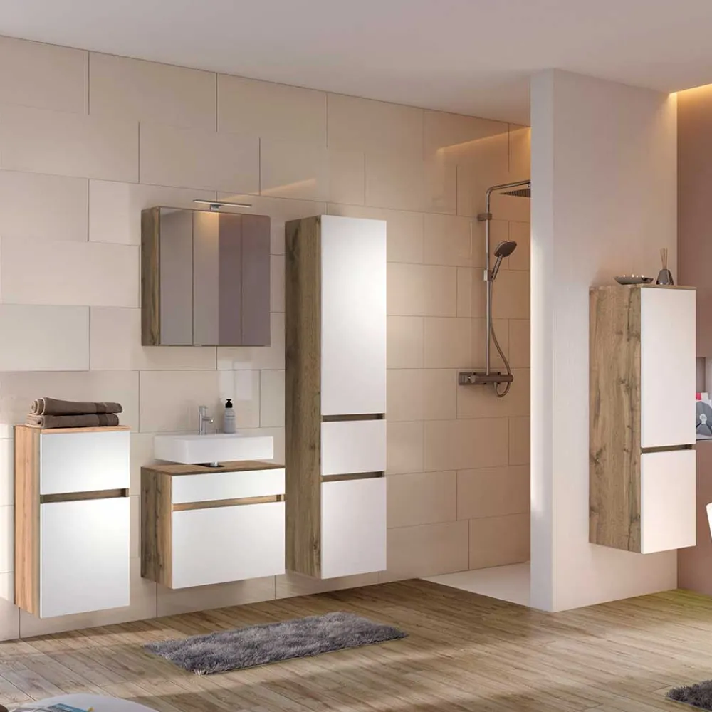 Wohnen Badezimmer Komplett*Badezimmer Set Möbel Kombi - Maklesa (fünfteilig)