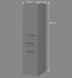 Wohnen Glasmöbel|Badezimmer Komplett*Badezimmer Set Sagunis in Weiß Hochglanz (fünfteilig)