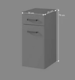 Wohnen Glasmöbel|Badezimmer Komplett*Badezimmer Set Sagunis in Weiß Hochglanz (fünfteilig)
