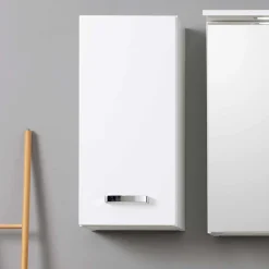 Wohnen Glasmöbel|Badezimmer Komplett*Badezimmer Set Sagunis in Weiß Hochglanz (fünfteilig)